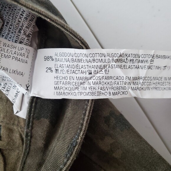 Zara Jeans 4 Green Skinny Leg Camouflage Mid Rise Stretchy Casual Grunge - Picture 9 of 9